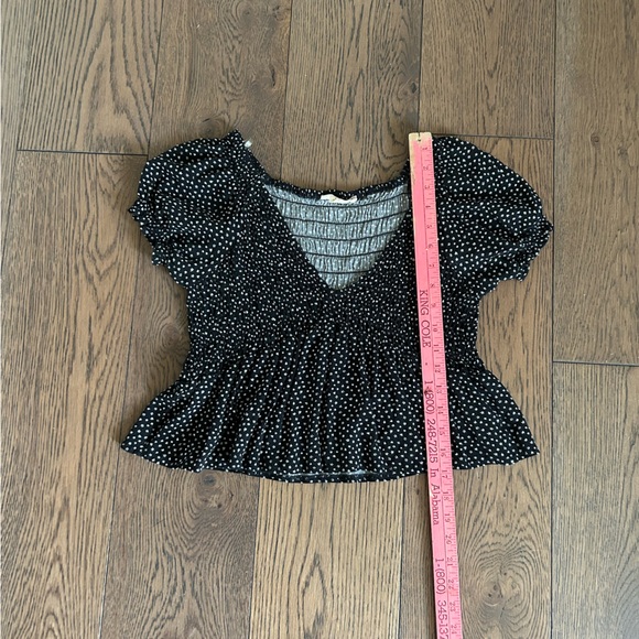 LA HEARTS Pac Sun Black & White Short Sleeve Floral Crop Top Size Small - Picture 7 of 10